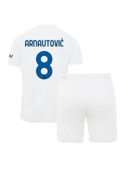 Otroški Nogometna dresi replika Inter Milan Marko Arnautovic #8 Gostujoči 2023-24 Kratek rokav (+ hlače)